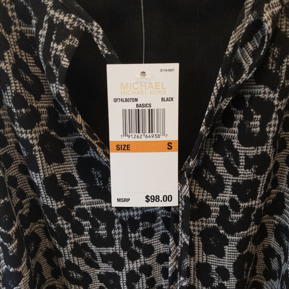MICHAEL Michael Kors leopard print cold shoulder top S - Picture 4 of 8